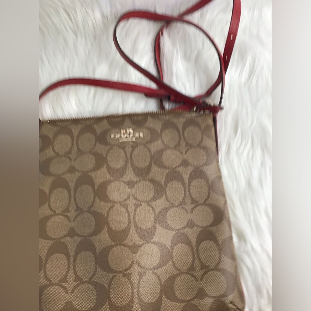 Authentic Coach Signature Canvas  North South Crossbody Shoulder Bag - Picture 13 of 16